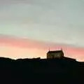 A lonely hut on the cliff is lit by sodium light, Uni: An End-of-it-all Trip to Land's End, Cornwall - 13th June 1989