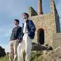 Riki and John look moody by a tin mine, Uni: An End-of-it-all Trip to Land's End, Cornwall - 13th June 1989