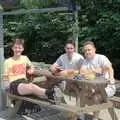 John, Riki and Andy at the Who'd Have Thought It, Uni: A Burrator Bike Ride, Dartmoor - 20th June 1989