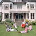 The gang on the lawn at Hoorie's house, Uni: Another Side of Student Life, Yelverton, Devon - 23rd June 1989