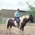 Nosher on his nag, Uni: Horse Riding on Dartmoor, and Nosher's Bedroom, Shaugh Prior and Plymouth - 8th July 1989