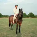 A pause for a horseback photo, Summer Days on Pitt Farm, Harbertonford, Devon - 17th July 1989