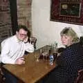 Hamish and Anna in the Plough Inn, Tiptoe, Chris and Phil's Party, Hordle, Hampshire - 6th September 1989