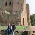 Angela and friend in front of the main keep, A Trip to Kenilworth, Warwickshire - 21st September 1989