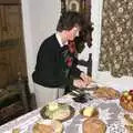 A table-full of food, A Stuston Bonfire Night, Suffolk - 5th November 1989