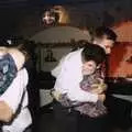 Nosher dances with Kelly, BPCC Printec Christmas Do, Harleston Swan - 15th December 1989