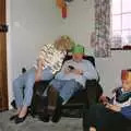 Kate leans over, Late Night, and Christmas with the Coxes, Needham, Norfolk - 25th December 1989