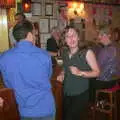 Suey looks over, Jenny's 50th at The Swan Inn, Brome, Suffolk - 14th May 2002