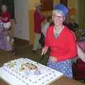 It's time for cake cutting, Golden Jubilee Celebrations, The Village Hall, Brome, Suffolk - 4th June 2002