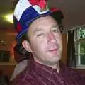 DH in a funky hat, Golden Jubilee Celebrations, The Village Hall, Brome, Suffolk - 4th June 2002