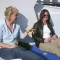 Tiina and Hannah on the boat, 3G Lab at the 3GSM Conference, Cannes, France - 17th February 2003