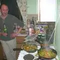 Nosher and DH rustle up a vague vegetable curry, Mikey-P and Clare's House-Warming Thrash, Eye, Suffolk - 17th January 2004