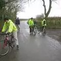 Alan's chain falls off on the way to Brockdish, The BSCC's Evil Valentine's Day Bike Ride, Harleston, Norfolk - 14th February 2004