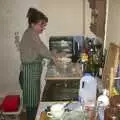 Suey's doing some baking, The BSCC's Evil Valentine's Day Bike Ride, Harleston, Norfolk - 14th February 2004