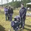 Andy with the baby Tyler, A day at the Husky Races, Lakenheath, Suffolk - 29th February 2004