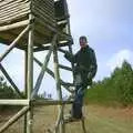 The Boy Phil climbs a tower, A day at the Husky Races, Lakenheath, Suffolk - 29th February 2004