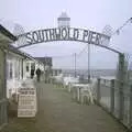 The Southwold Pier sign, Moping in Southwold, Suffolk - 3rd April 2004