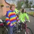 Wavy is ready with a form of high-viz, The BSCC Easter Bike Ride, Thelnetham and Redgrave, Suffolk - 10th April 2004