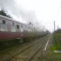 The rake of maroon BR TSO coaches rumbles past, The BSCC Easter Bike Ride, Thelnetham and Redgrave, Suffolk - 10th April 2004