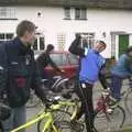 Marc does gang sign on the way past, The BSCC Easter Bike Ride, Thelnetham and Redgrave, Suffolk - 10th April 2004