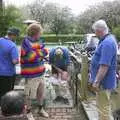 Bill gets his legs out to show off an insect bite, The BSCC Annual Bike Ride, Lenham, Kent - 8th May 2004