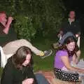 Wavy looks surprised in Nosher's front garden, The BBs do Gissing Hall, and a Night in the Garden, Brome, Suffolk - 14th May 2004