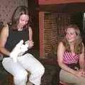 Jen tweaks the rabbit, Wavy's Birthday at the Swan Inn, Brome, Suffolk - 24th May 2004