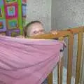 Rowan pokes his head above the cot, Corfe Castle Camping, Corfe, Dorset - 30th May 2004