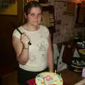 Claire's got a birthday cake. And a knife., Andrey Leaves Trigenix, More Skelton Festival and a Transit of Venus, Cambridge and Diss - 4th June 2004