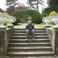 Gov sits on some steps, A Trip to Alton Towers, Staffordshire - 19th June 2004