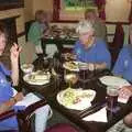 Jill and the Saga table, The BSCC Annual Sponsored Bike Ride, The Cottage, Thorpe St. Andrew, Norwich  - 18th July 2004