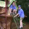 Bill and Suey mess around in the playground, The BSCC Annual Sponsored Bike Ride, The Cottage, Thorpe St. Andrew, Norwich  - 18th July 2004