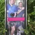 Bill, Phil and DH in a Thelveton phonebox, The BSCC Annual Sponsored Bike Ride, The Cottage, Thorpe St. Andrew, Norwich  - 18th July 2004