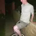 Andy has a unicycle, The BSCC in Debenham, and Bill's Housewarming Barbie, Yaxley, Suffolk - 31st July 2004