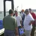 Ray's crew on a pontoon, waiting for a RIB, Cowes Weekend, Cowes, Isle of Wight - 7th August 2004