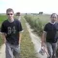 Phil and DH on the track towards the Battery Todt, A Brome Swan Trip to Calais and the Battery Todt, Cap Gris Nez, France - 11th August 2004