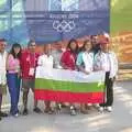 Outside, the Romanian team pose for a photo, A Postcard From Athens: A Day Trip to the Olympics, Greece - 19th August 2004