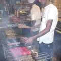 Some dudes grill meat on a stick, A Postcard From Athens: A Day Trip to the Olympics, Greece - 19th August 2004