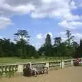 Sitting on benches, A Trip to Ickworth House, Horringer, Suffolk - 22nd August 2004