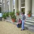 Sitting on the steps outside the Orangery, A Trip to Ickworth House, Horringer, Suffolk - 22nd August 2004