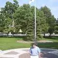 Nick stands in front of Old Glory, A Trip to Libertyville, Illinois, USA - 31st August 2004