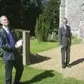 Bill looks down the road, Claire and Paul's Wedding and The BBs, Thrandeston and Brome, Suffolk - 4th September 2004