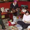 More present opening, Christmas Day at the Brome Swan, Brome, Suffolk - 25th December 2004