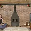 DH by the fireplace, Boxing Day Rambles, Hoxne and Oakley, Suffolk - 26th December 2004
