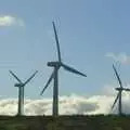 Aircraft contrail and wind turbines, The Old Man's 70th Birthday, Pontefract, West Yorkshire - 29th January 2005