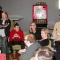 Richard Panton perches on an armchair, Wendy Leaves "The Lab" and a Snow Day, Cambridge and Brome - 25th February 2005
