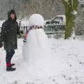 Suey builds a snowman, Wendy Leaves "The Lab" and a Snow Day, Cambridge and Brome - 25th February 2005