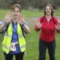 Suey and Jen show their hands, The BSCC Easter Bike Ride, Framlingham, Suffolk - 26th March 2005