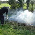 A smoking bonfire, The SCC Social Club and the  Demolition of Diss Publishing, Ipswich and Diss - 2nd April 2005