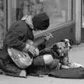 A busker and his dog, outside Castle Mall in Norwich, Norwich Market, the BSCC at Occold, and Diss Publishing - 10th April 2005